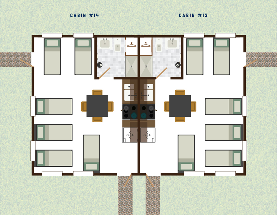 Cabin Floor Plan - 13 & 14